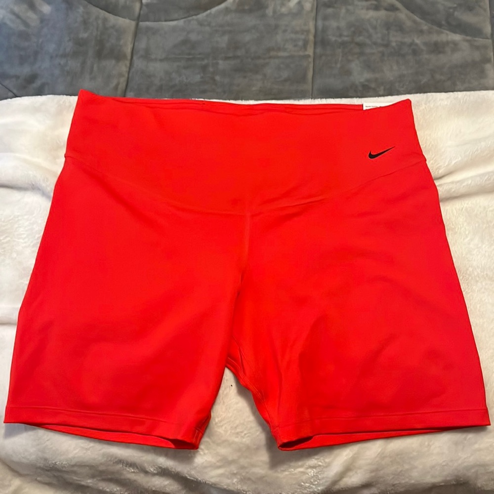 Red Nike biker shorts